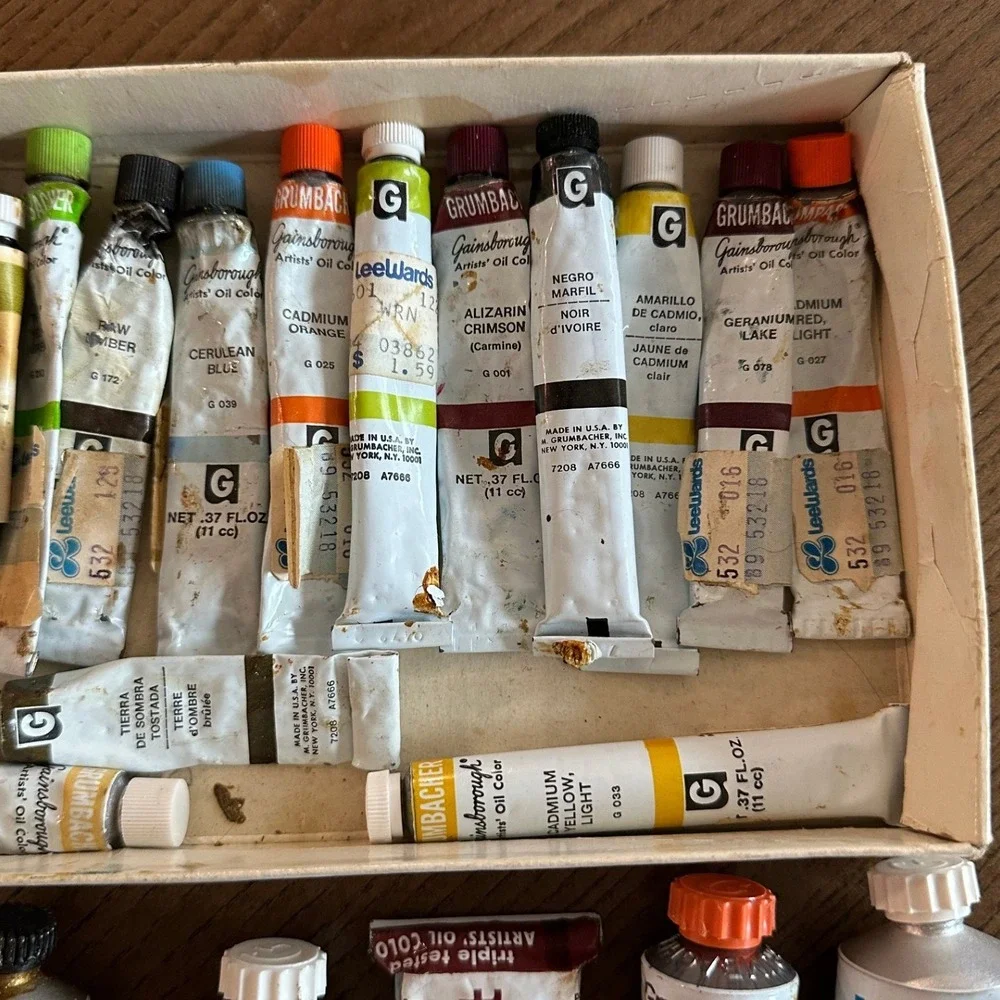 Vintage Grumbacher Craftint Weber Oil Acrylic Paint Lot Mixed Colors 38 Tubes
